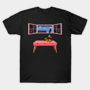 Thief cat and owl T-Shirt